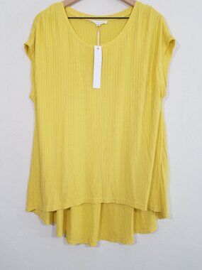 NWT Jane and Delancey High Low Pullover Top Blouse Tan Sleeveless Size L